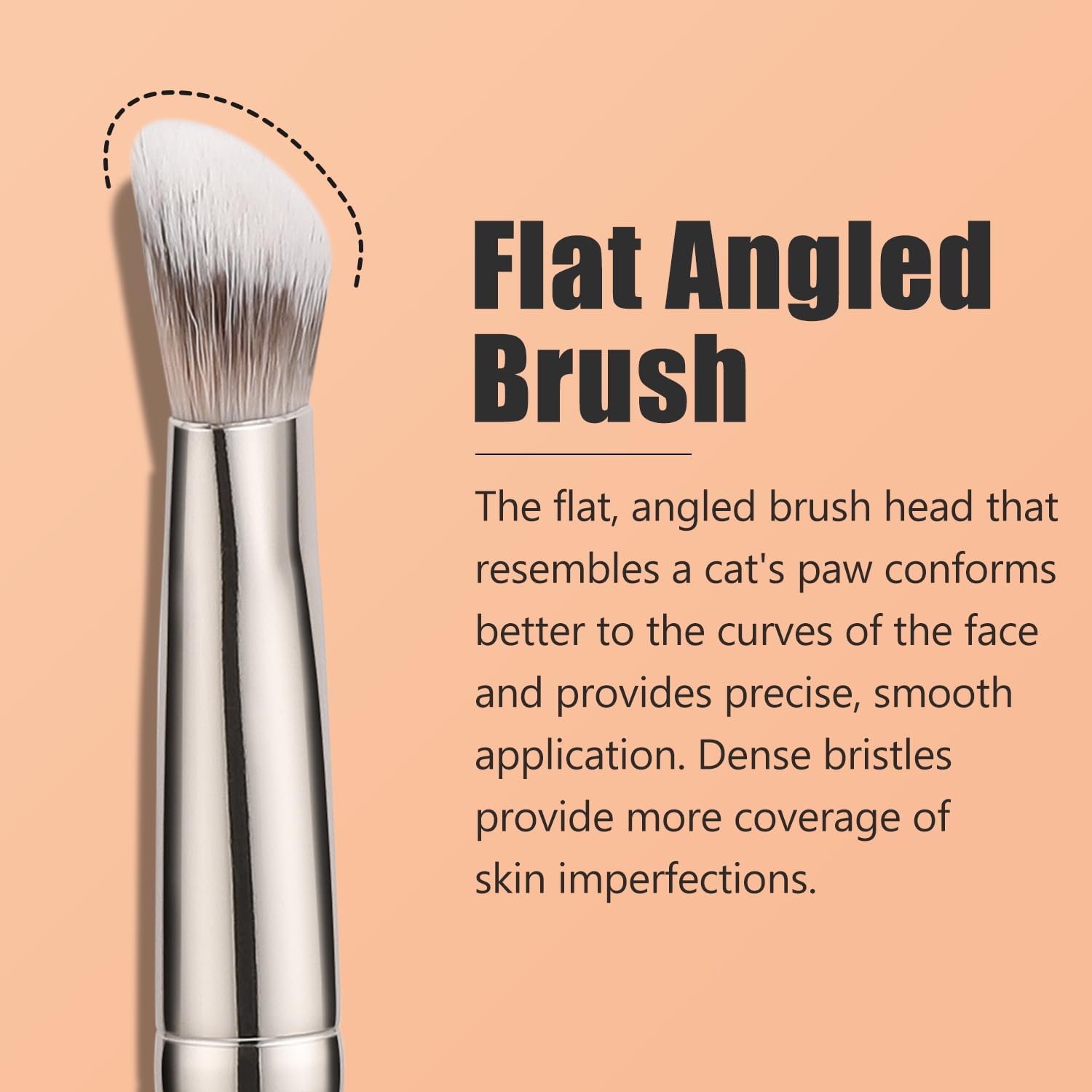 Teoyall aplicador concealer ojo borde plano para difuminar con control.