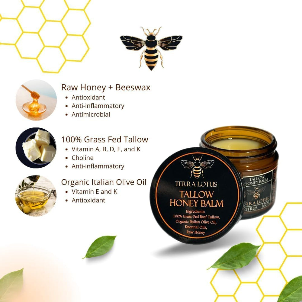 Terra Lotus bálsamo con ingredientes orgánicos para la piel.