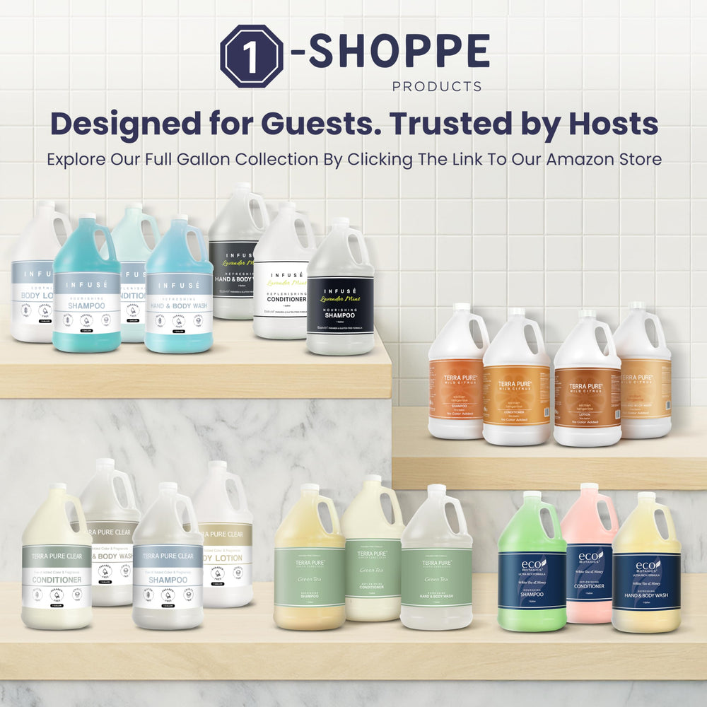 Terra Pure Lotion té verde, suavidad para la piel de huéspedes.