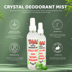 Thai Deodorant Stone Crystal Mist atomizador: aplicación suave y rápida para el día.