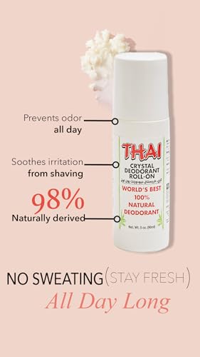 Thai Deodorant Stone, rodillo en acción, cobertura ligera para la piel