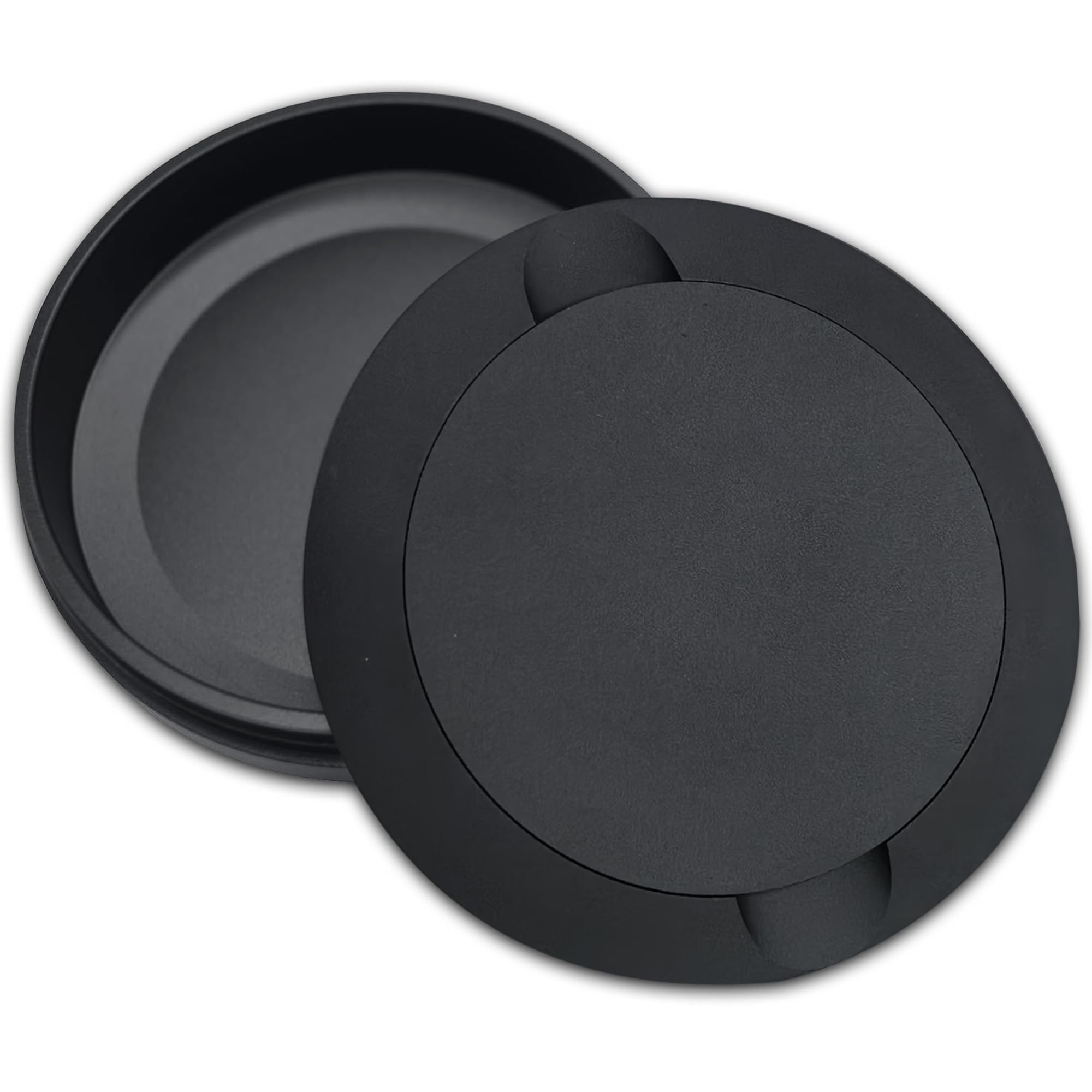 Tharos Zyn contenedor metal mate con doble compartimento para bolsitas Zyn, diseño elegante y práctico.