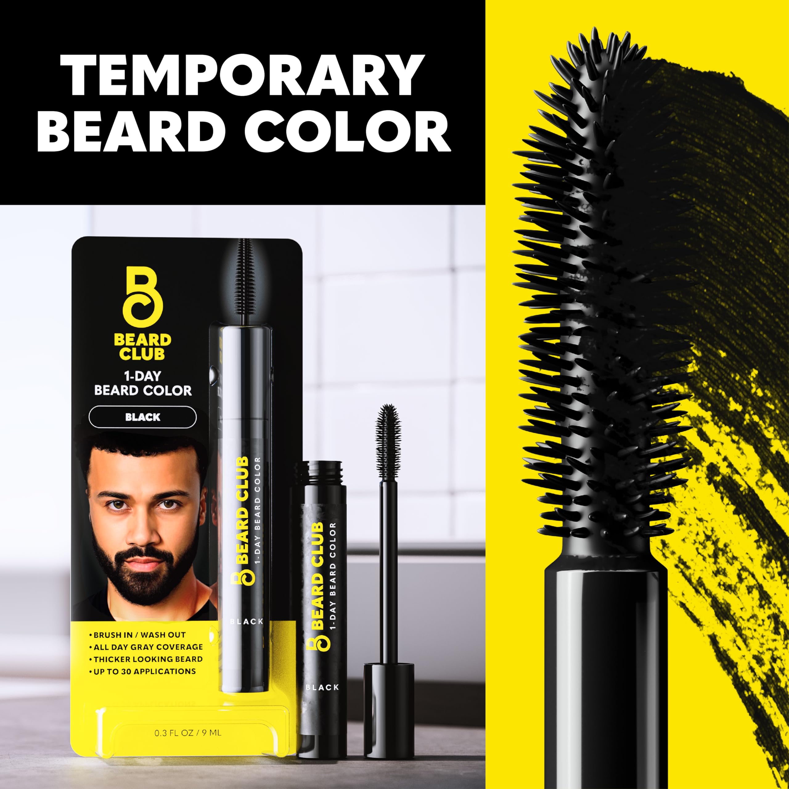 The Beard Club 1 Day Dye quick-application on-the-go color for busy days.