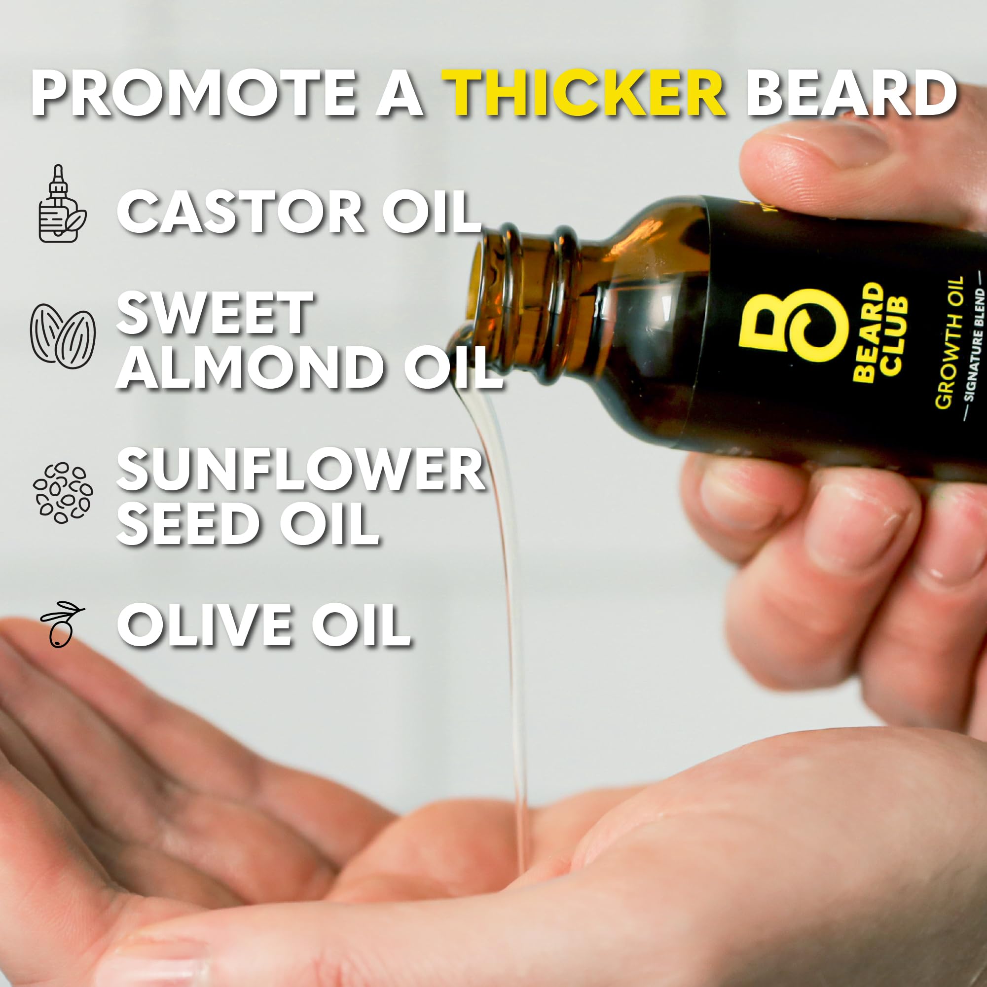 The Beard Club ingredientes naturales: ricino, coco y aguacate para fortalecer raíces