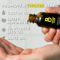 The Beard Club ingredientes naturales: ricino, coco y aguacate para fortalecer raíces