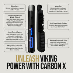 The Beard Struggle Carbon X: temperatura ajustable 160–200°C para distintos tipos de barba.