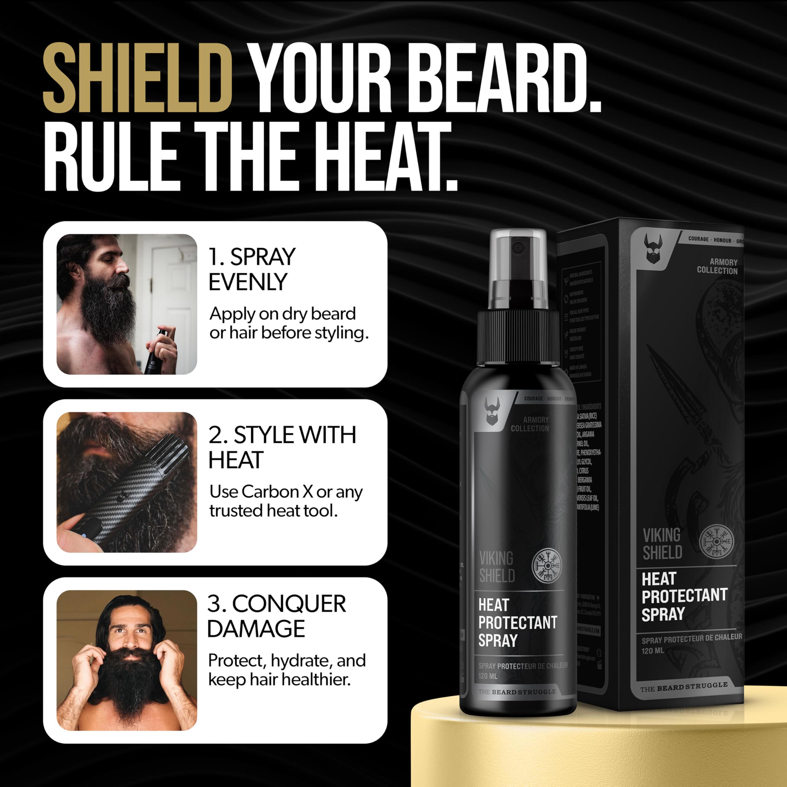 The Beard Struggle Viking Shield Spray, ingredientes naturales visibles