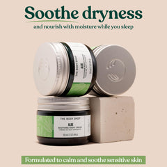The Body Shop crema noche aloe vera, textura cremosa para piel sensible.