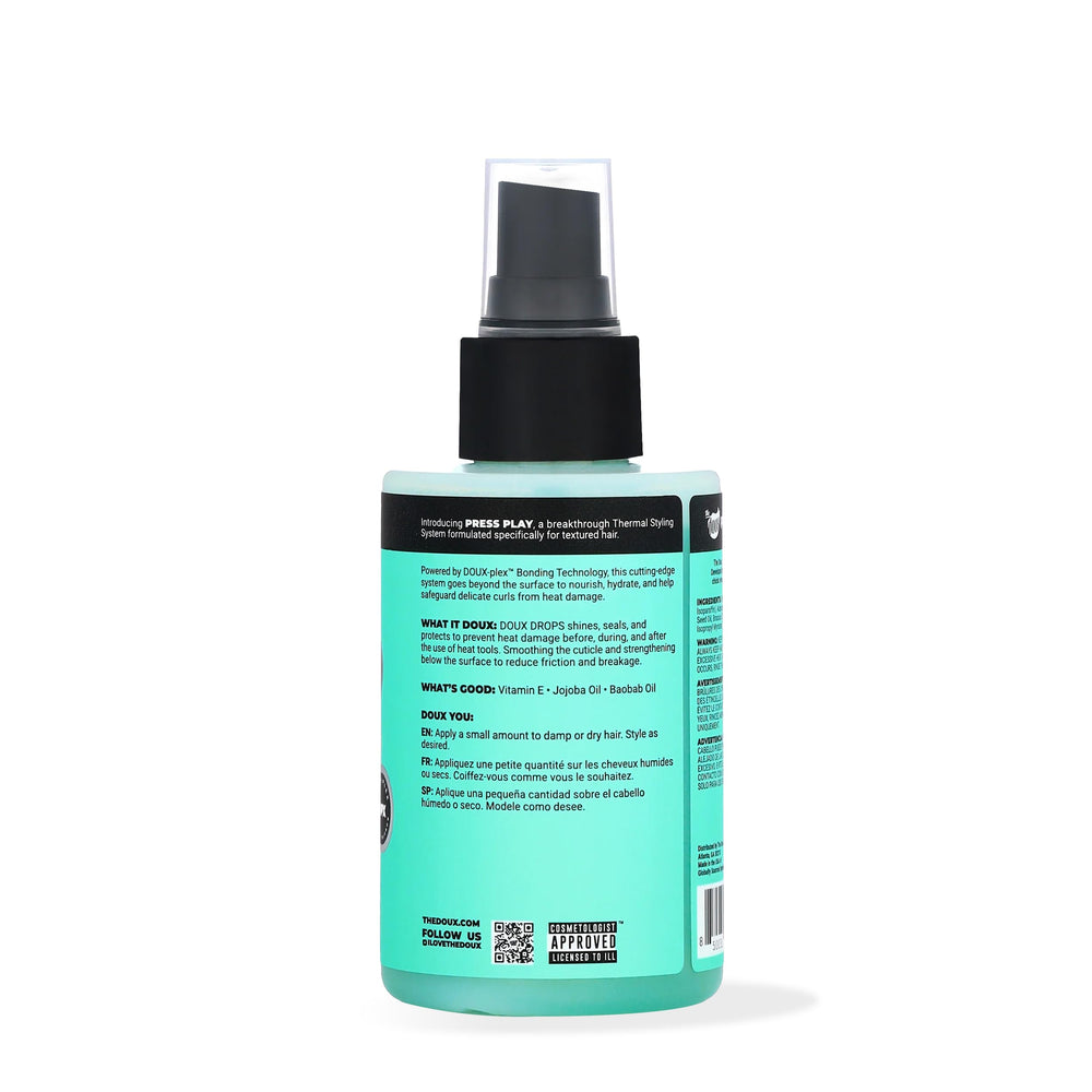 The Doux Drops Bonding Polish Spray protege el cabello del calor durante el peinado