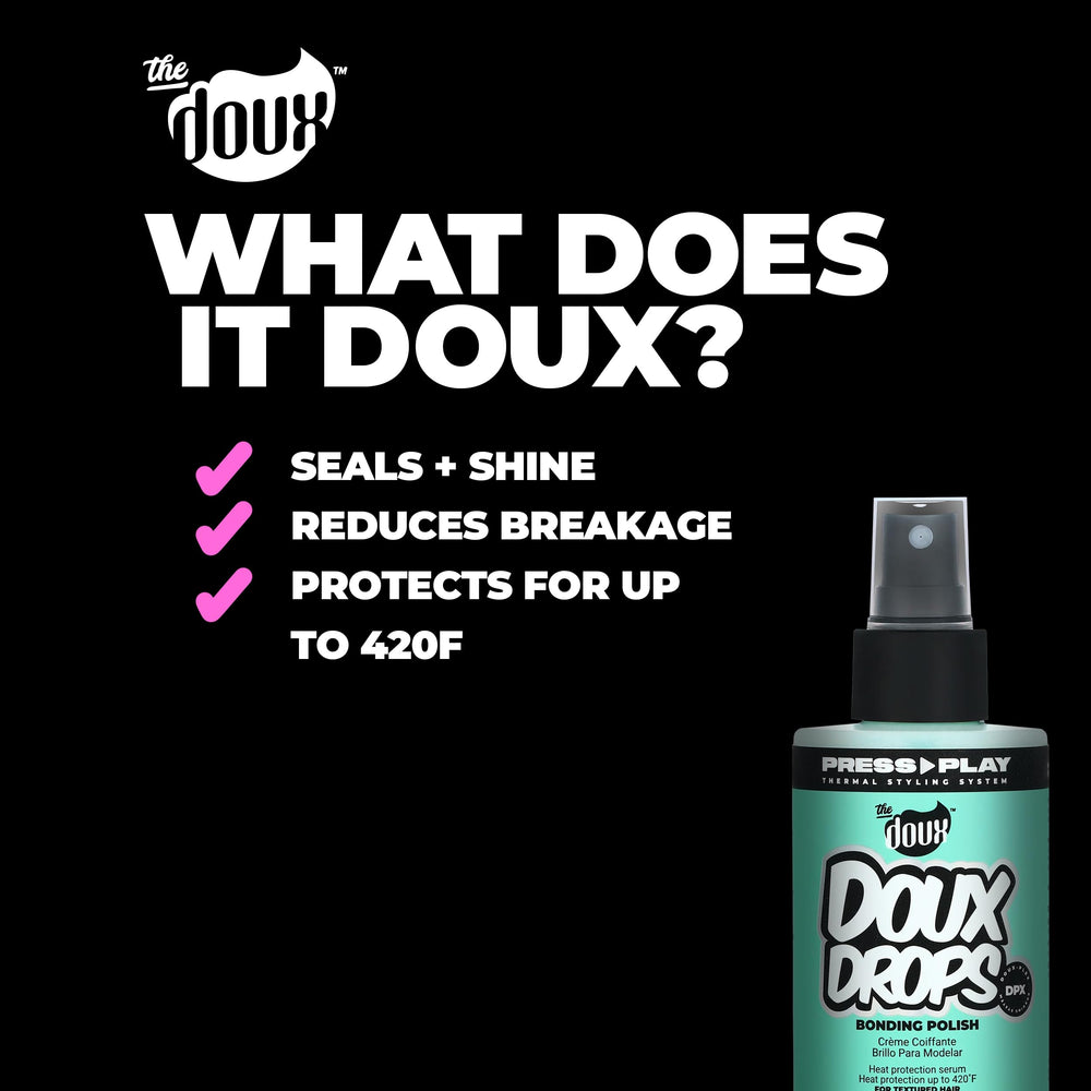 The Doux Drops Bonding Polish Spray uso diario para acabado suave y ligero