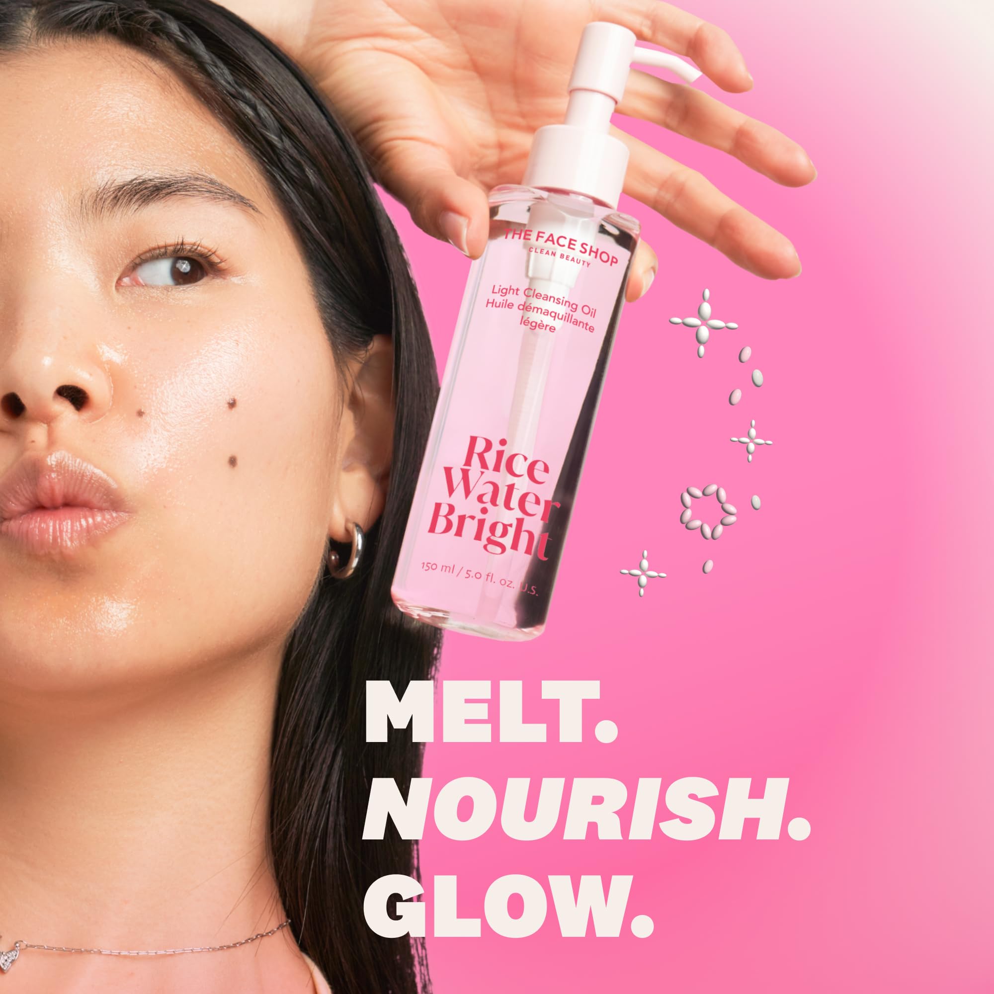 The Face Shop Rice Water Bright Duo: agua de arroz y ceramidas para hidratación y brillo suave.