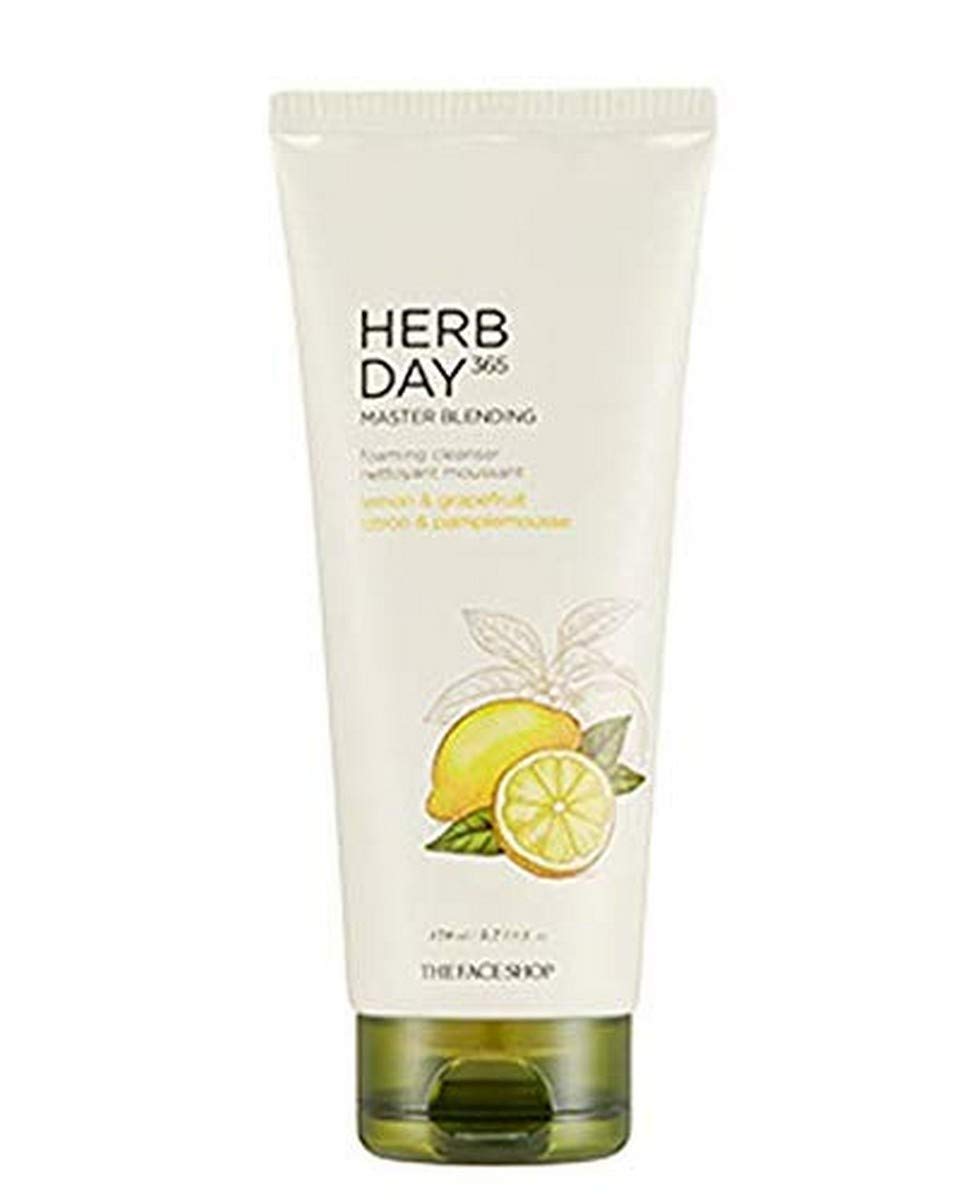 The Face Shop Herb Day 365, botella espumosa limón y toronja, limpieza suave y fresca