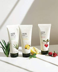 The Face Shop Herb Day 365, primer plano de cítricos y hierbas, limpieza diaria revitalizante