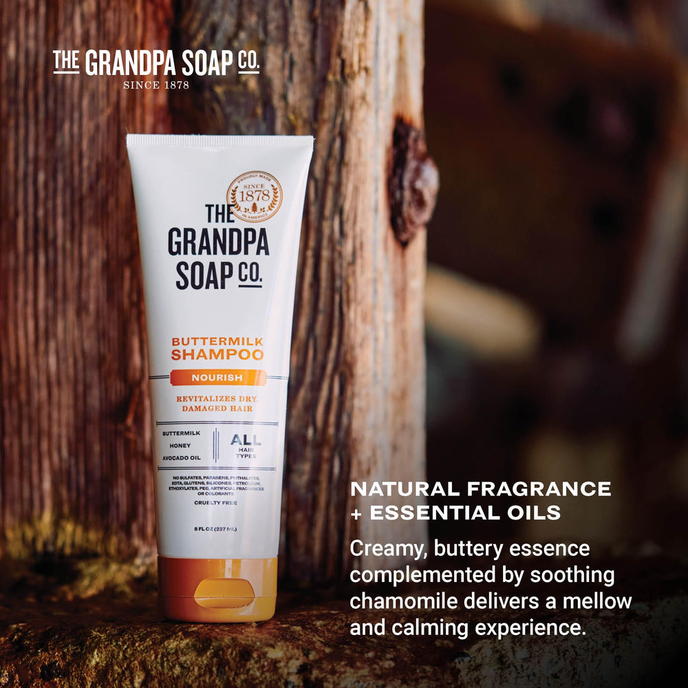 Champú Buttermilk de The Grandpa Soap Company: fórmula vegana y libre de sulfatos.