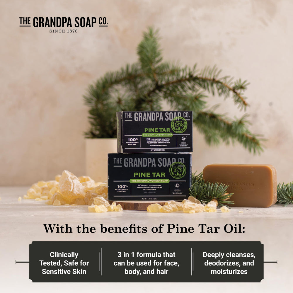 The Grandpa Soap Company jabon-barra pino-tar hidratante para cuerpo.