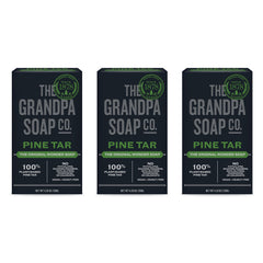 Jabon de Tar de Pino The Grandpa Soap Company en empaque, limpieza natural.