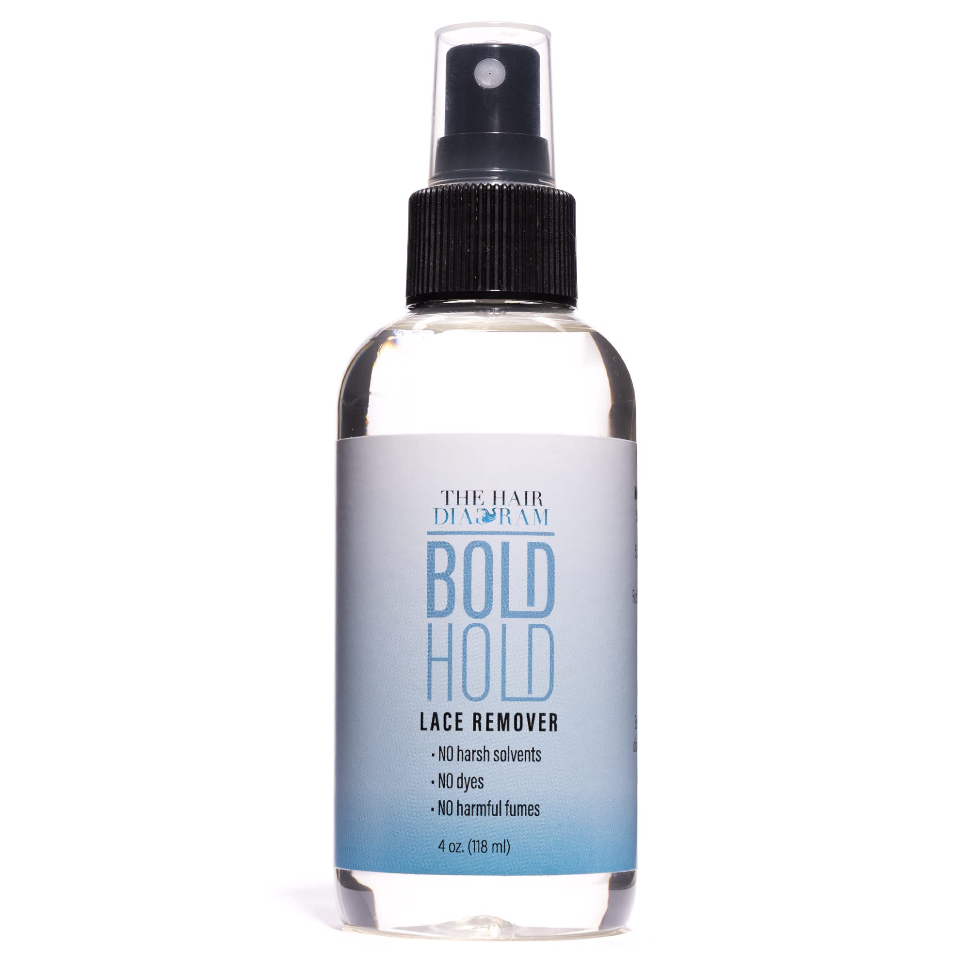 The Hair Diagram Bold Hold Lace Remover: botella frontal lista para eliminar adhesivo sin dañar el cabello.