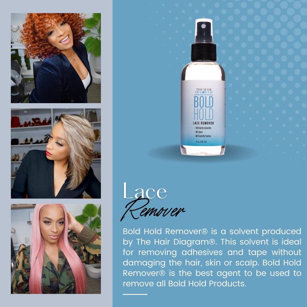 Limpieza suave de residuo de adhesivo en la piel con The Hair Diagram Bold Hold Lace Remover.