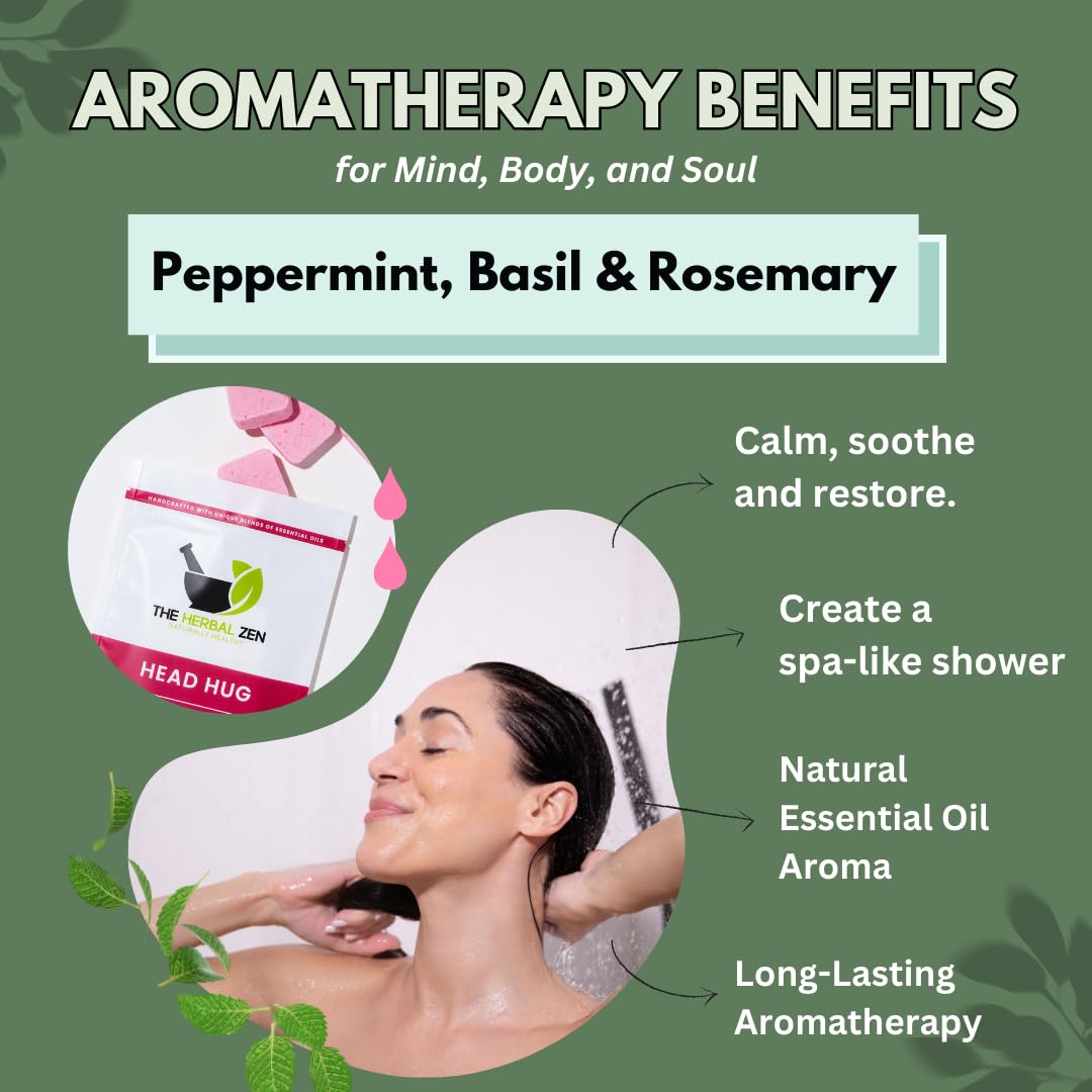 The Herbal Zen shower moment in bathroom depicts a spa-like self-care ritual.