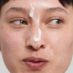 The INKEY List Vitamin B C E Moisturizer cream texture shows lightweight, non-greasy skin feel.