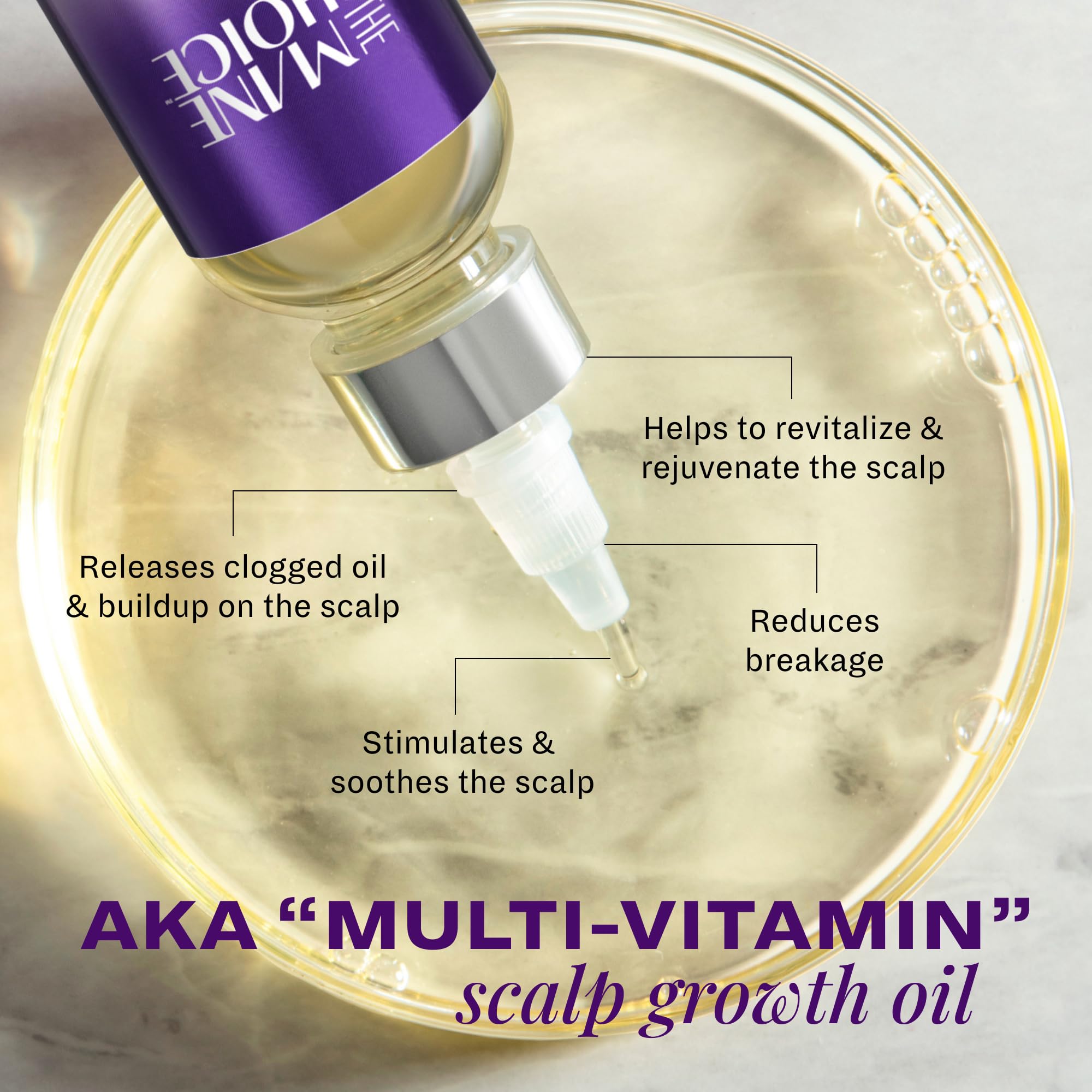 The Mane Choice Alpha Multi-Vitamin, textura ligera sin sensación grasa.