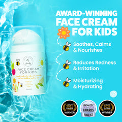 Aplicación suave de The Natural and Organic Family crema infantil, óptima para piel sensible.