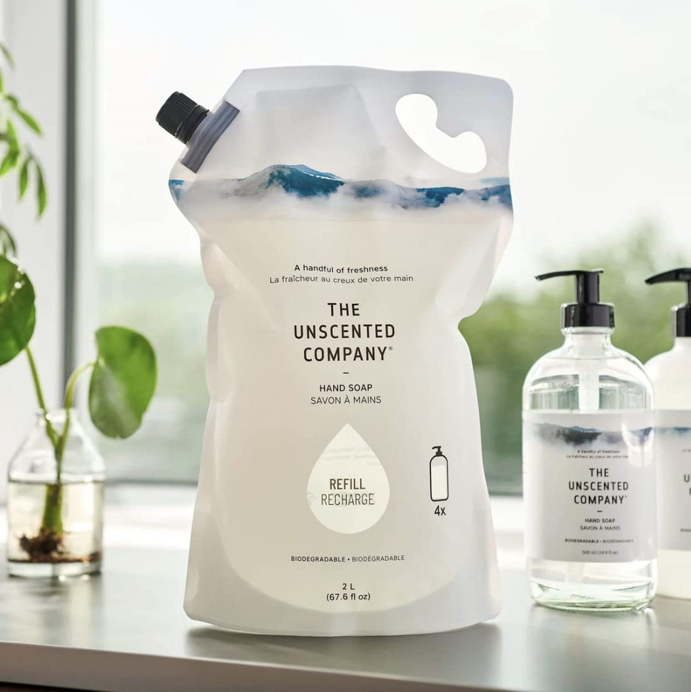 The Unscented Company Bolsa Recarga 2L Eco: reduce residuos plásticos diario.