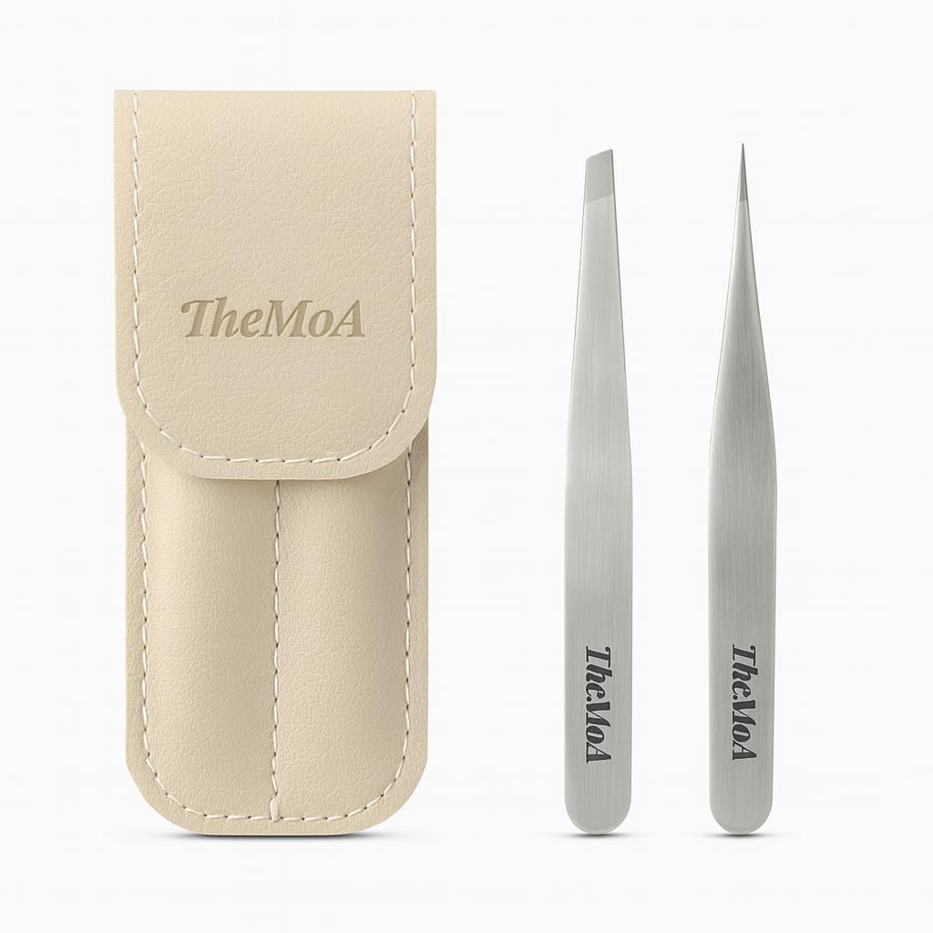 THEMOA pinzas de precisión con puntas afiladas para depilar cejas con control