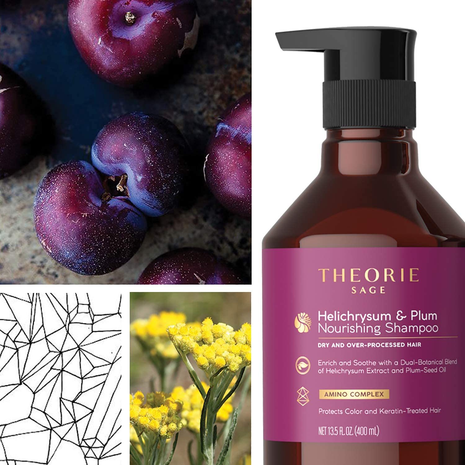 Theorie Helichrysum & Plum: textura cremosa que facilita peinado suave y manejable.