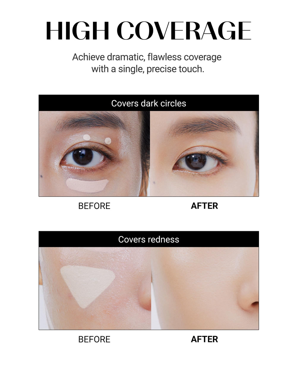 THESAEM cubre ojeras y manchas para tono uniforme.