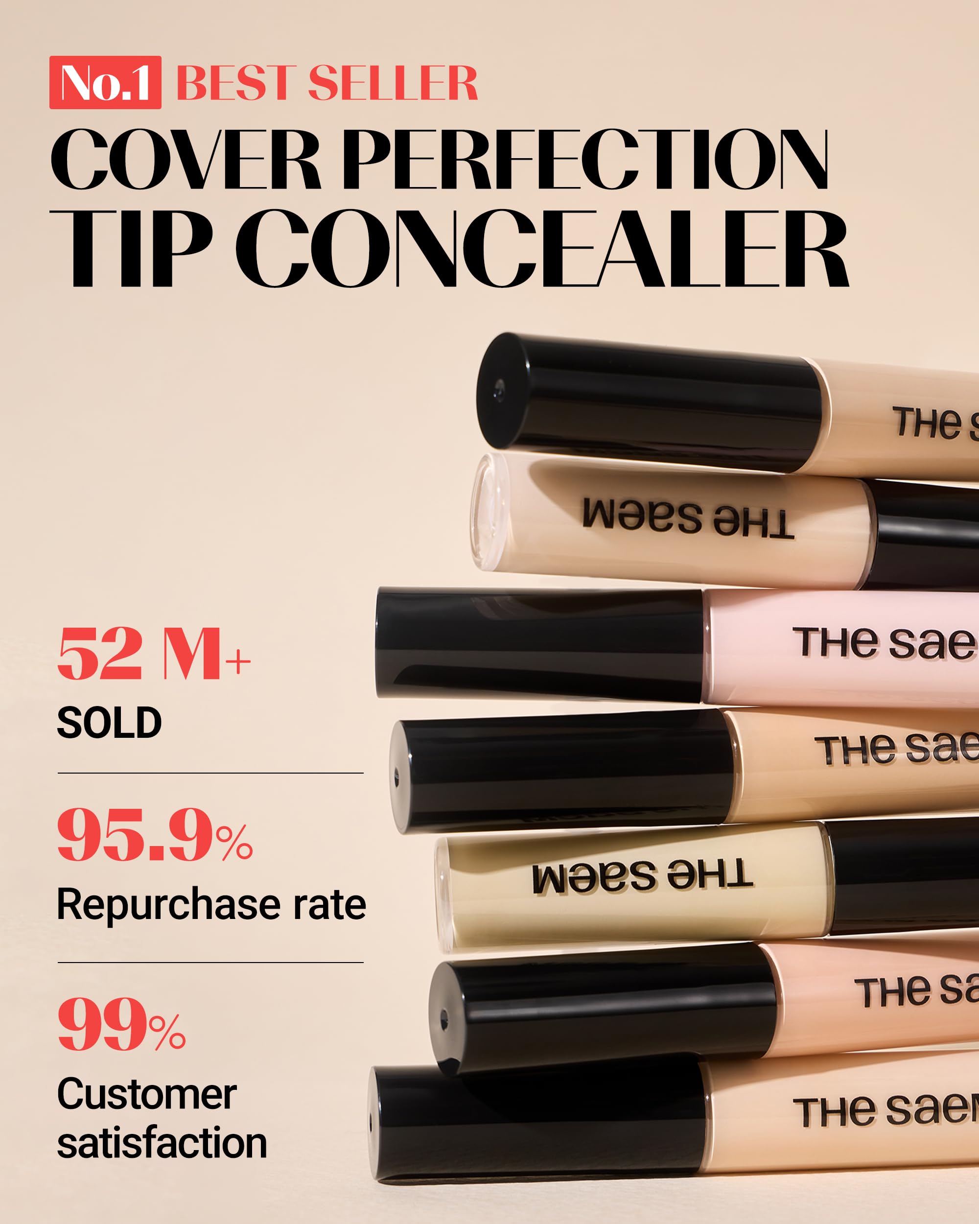THESAEM Cover Perfection Tip Concealer muestra cobertura total en piel