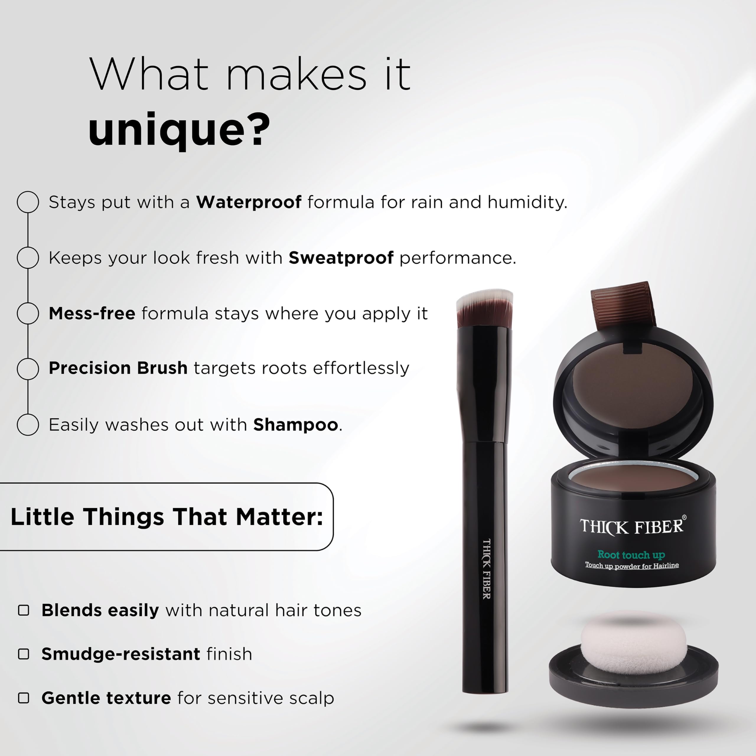 Acabado natural y ligero en el cabello con Thick Fiber.
