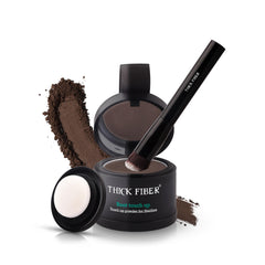 Polvo Thick Fiber cubre raíces marrón medio para retoques discretos.