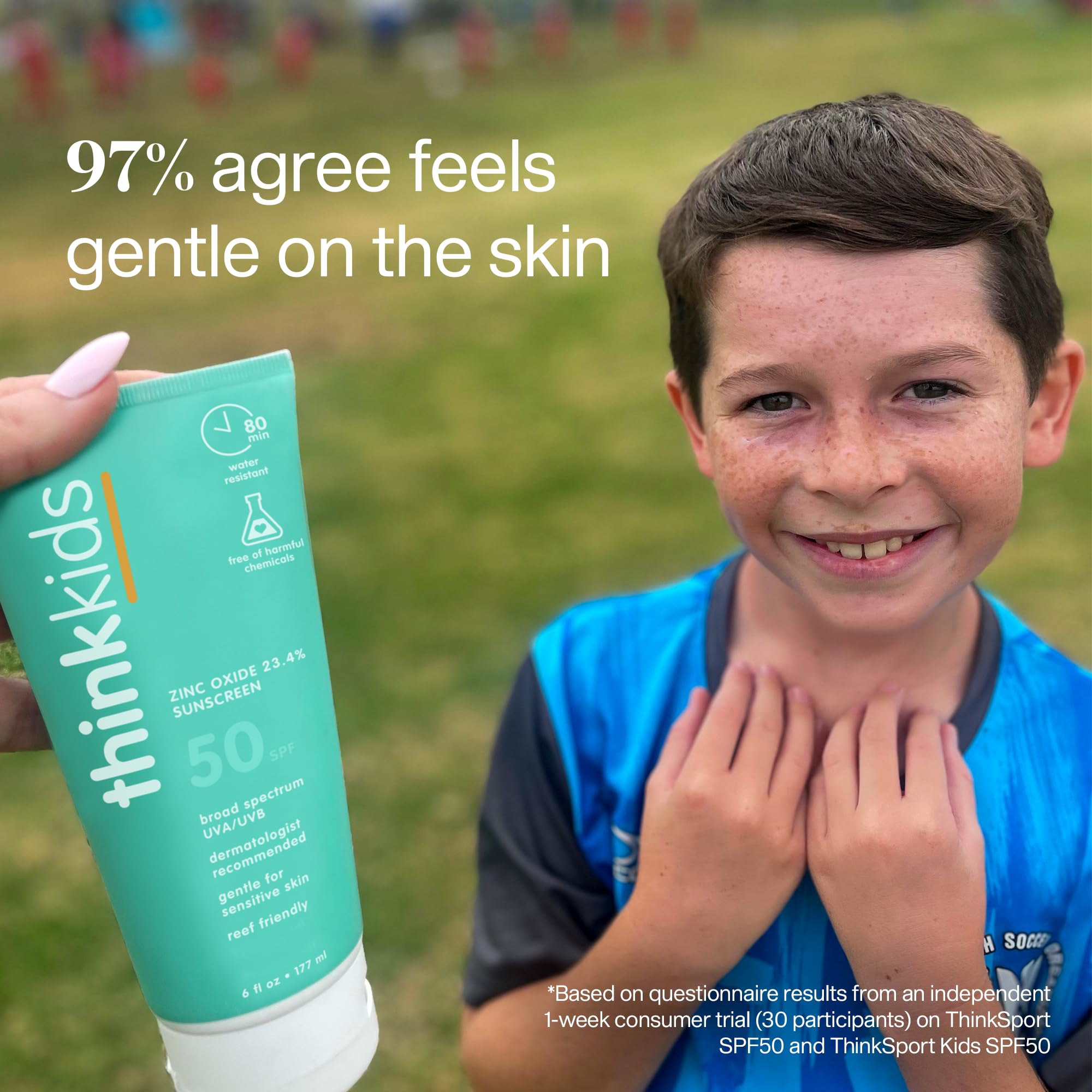 Thinkkids fórmula mineral limpia, libre de químicos agresivos para piel sensible