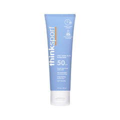 Thinksport SPF 50 mineral, botella para protección duradera en deporte.