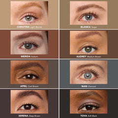 Fórmula acondicionadora con manteca de karité y ácido hialurónico para cejas suaves.