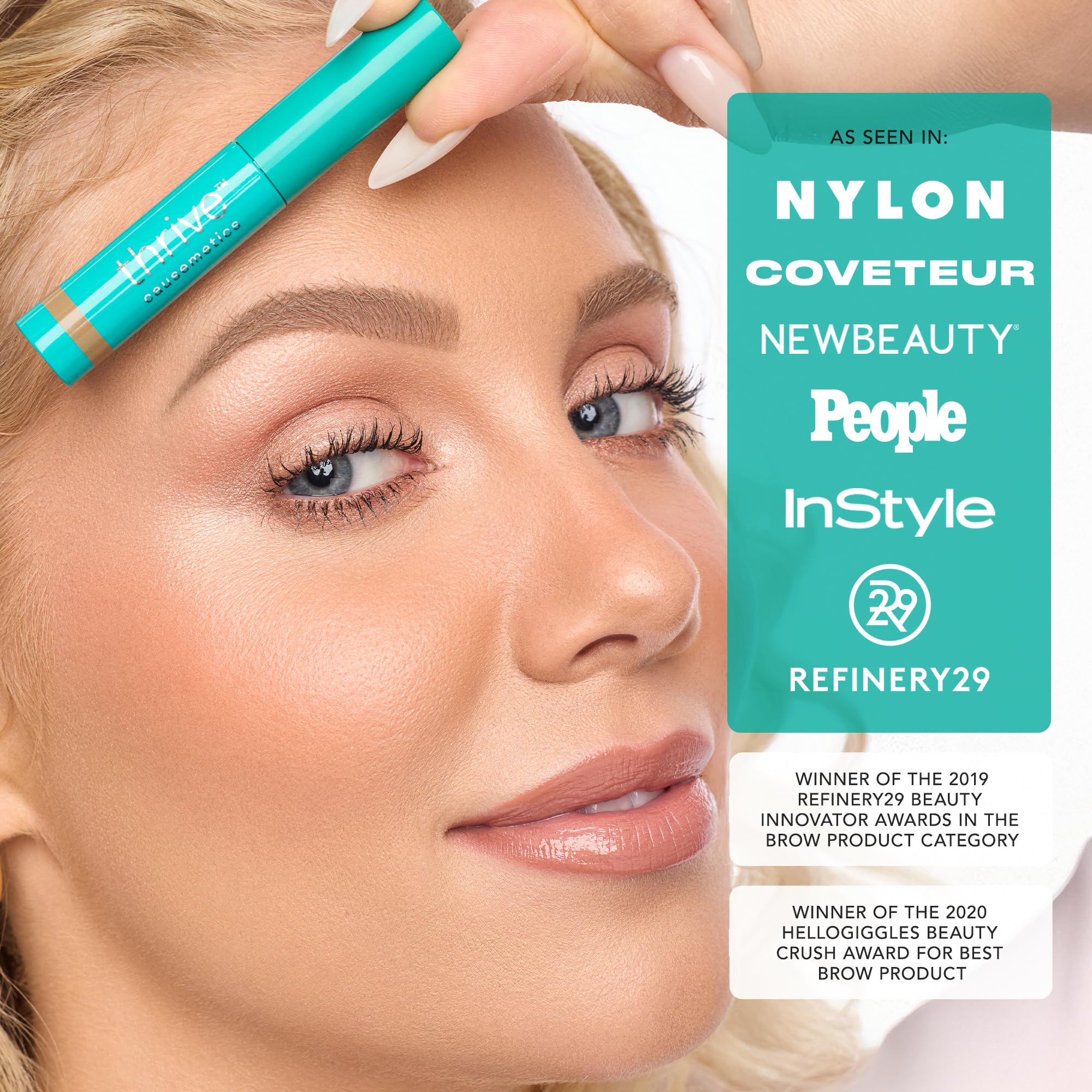 Thrive Causemetics Instant Brow Fix vitamina B5 cuida las cejas.