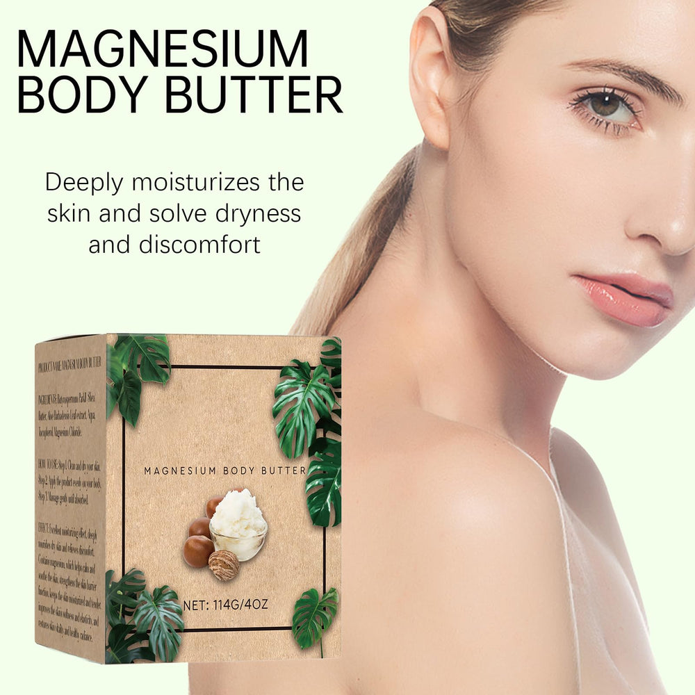 THUIOP Magnesium Butter jar illustrating nourishing moisturizer for dry skin.