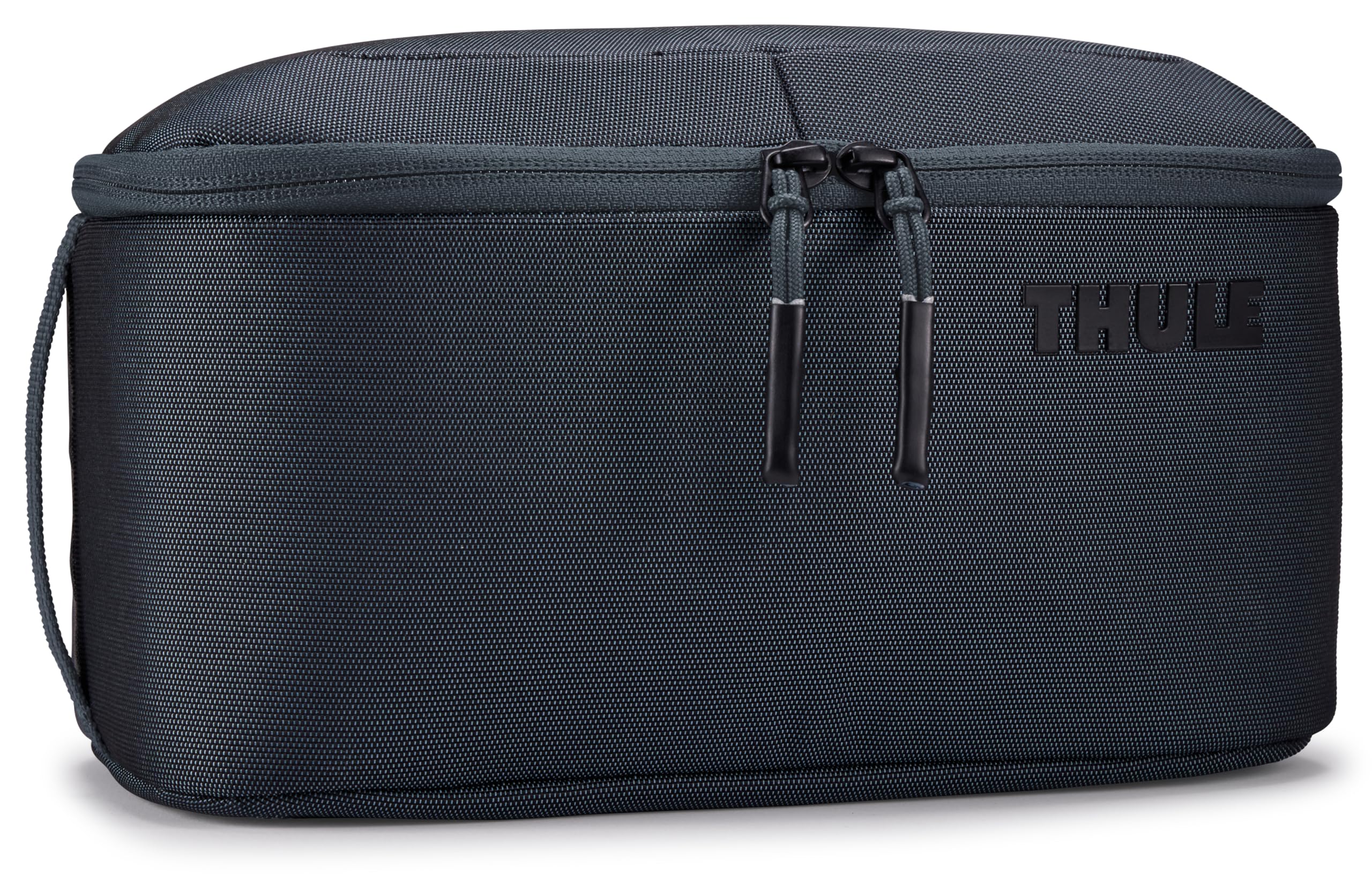 Thule Subterra 2 bolsa de aseo abierta para acceso rápido.