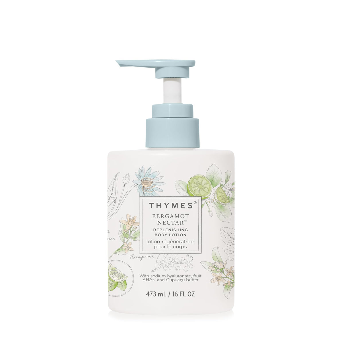 Loción Thymes Bergamot Nectar en botella con dispensador facilita la hidratación diaria