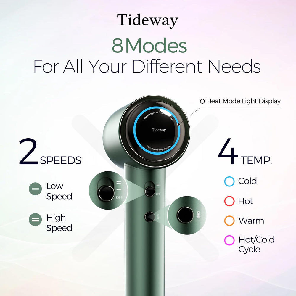 Tideway secador ionizado con plasma para cabello suave y manejable.