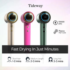 Tideway secador para viaje, peso ligero y transporte fácil en maleta.