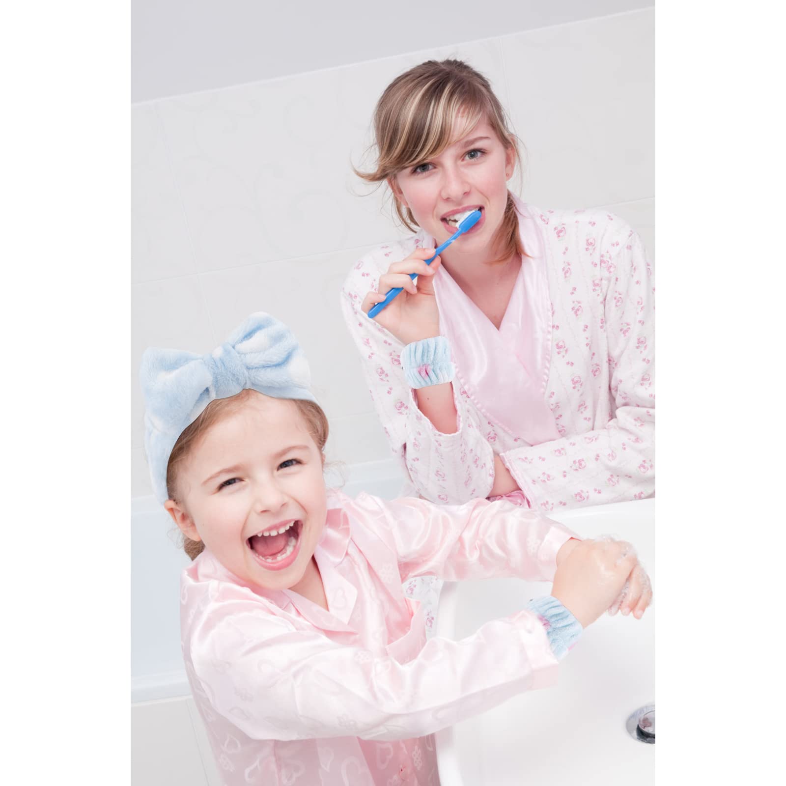 Muñequera Tihebax de microfibra absorbente rosa para spa.