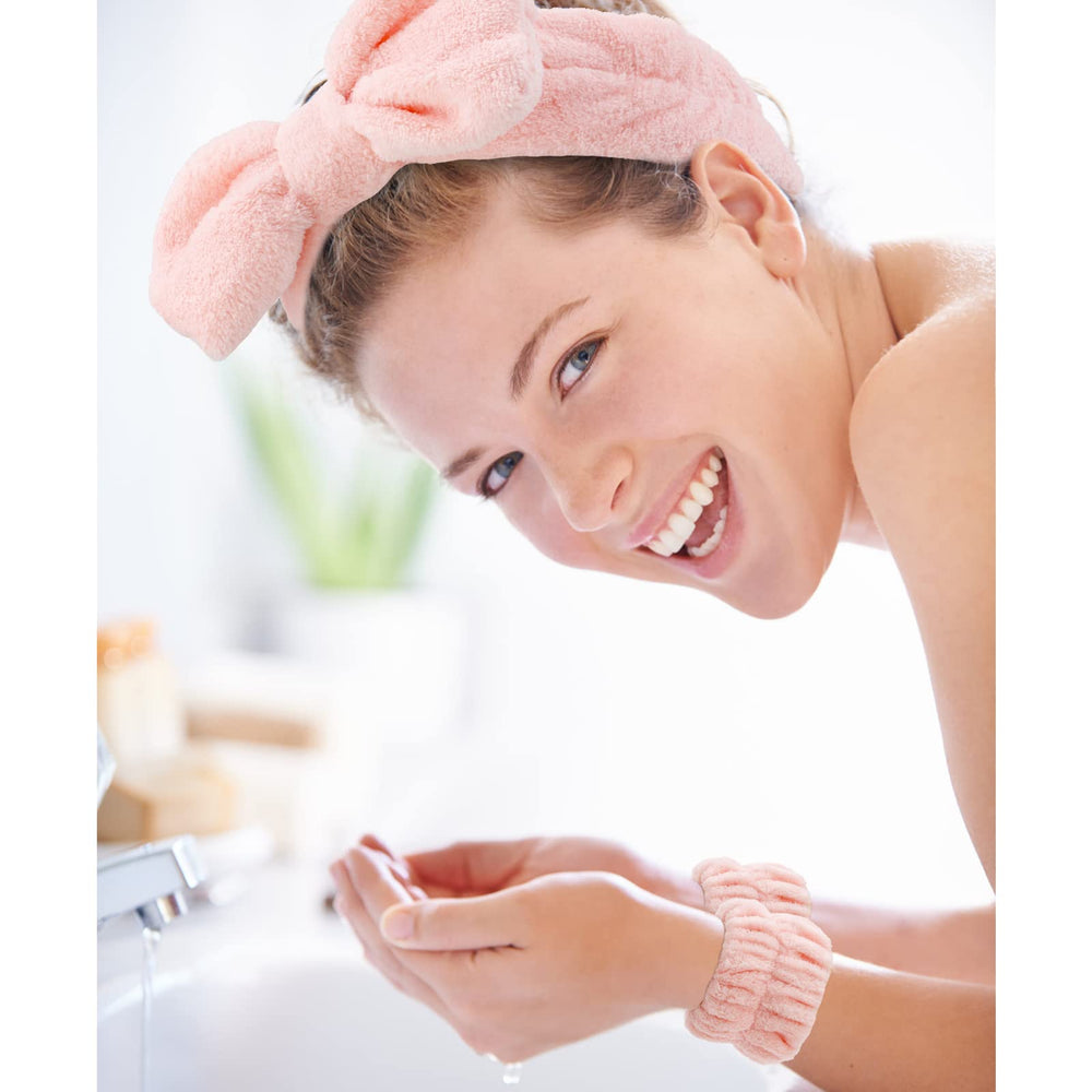 Pulseras Tihebax de microfibra absorbentes morado, útiles para spa y entrenamiento suave
