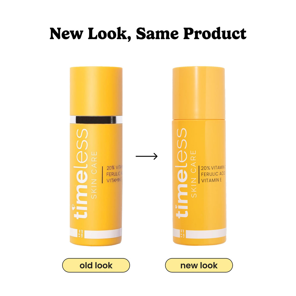 Timeless Serum libre de crueldad, etiqueta clara y envase elegante.