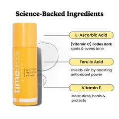 Timeless Serum Vitamina C, textura serum ligera para absorción rápida.