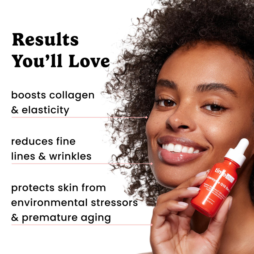 Timeless Skin Care Sérum textura suave con efecto plump en la piel.