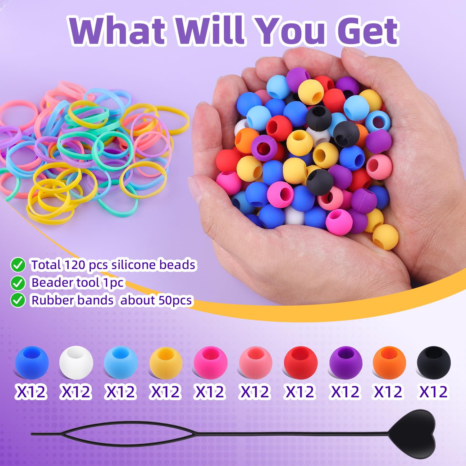 TINKRSTUFF bandas elasticas para trenzas, 50 unidades para fijar peinados con comodidad