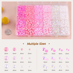 Cristales rosados redondos TINKRSTUFF de 3mm para decoraciones brillantes en uñas y arte.