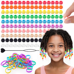 TINKRSTUFF: cuentas de silicona 10mm para trenzas multicolor, colores vibrantes.